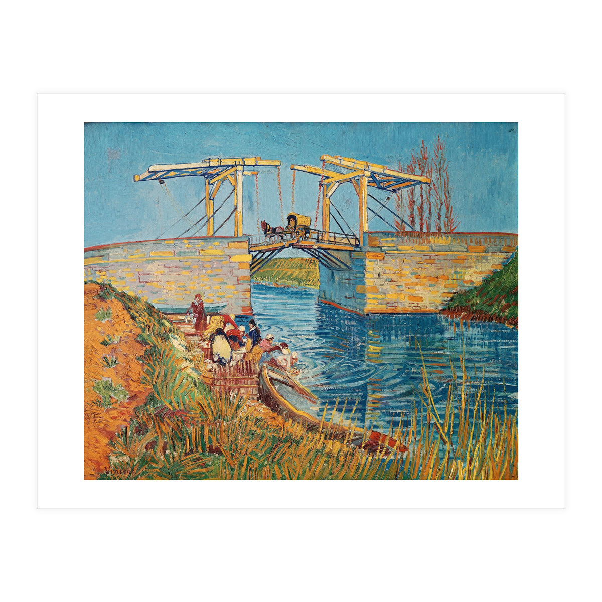Drawbridge at Arles with a group of washerwomen (pont de Langlois, Arles, France). (Print Only)