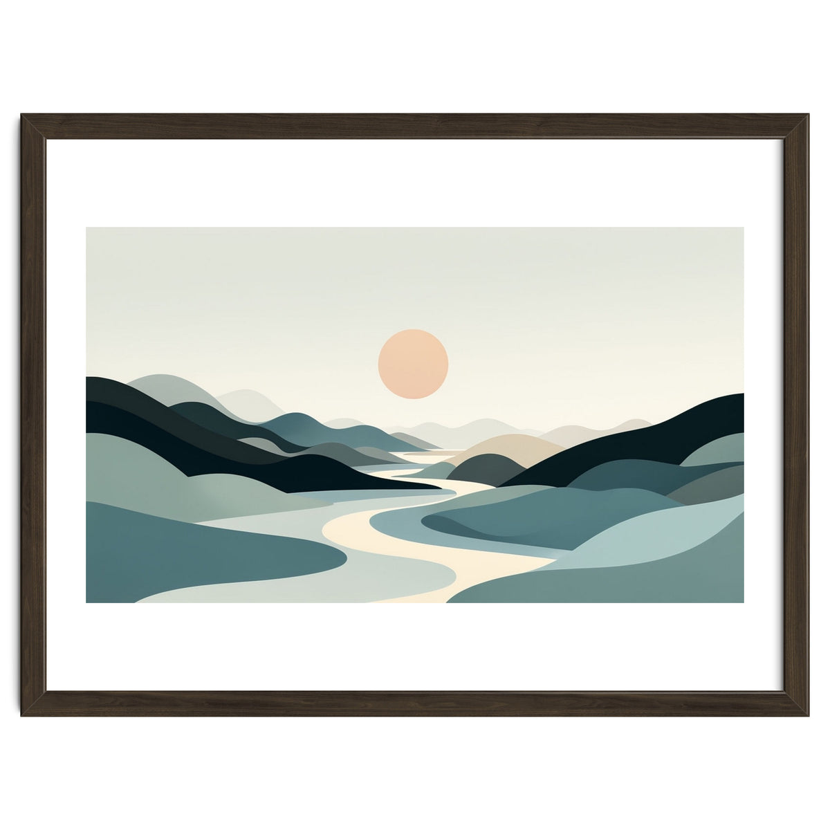 Serene Horizon: Minimalist Organic Landscape