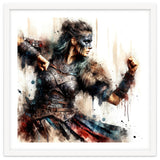 Viking Warrior Woman Watercolor Portrait thumbnail