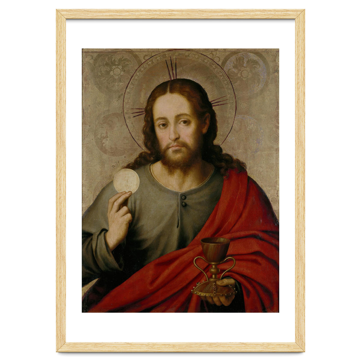 Juan de Juanes / 'The Saviour', 1545-1550, Spanish School, Oil on panel, 73 cm x 49 cm, P00845.