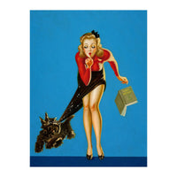Pinup Girl And Dog Tricks (Print Only)