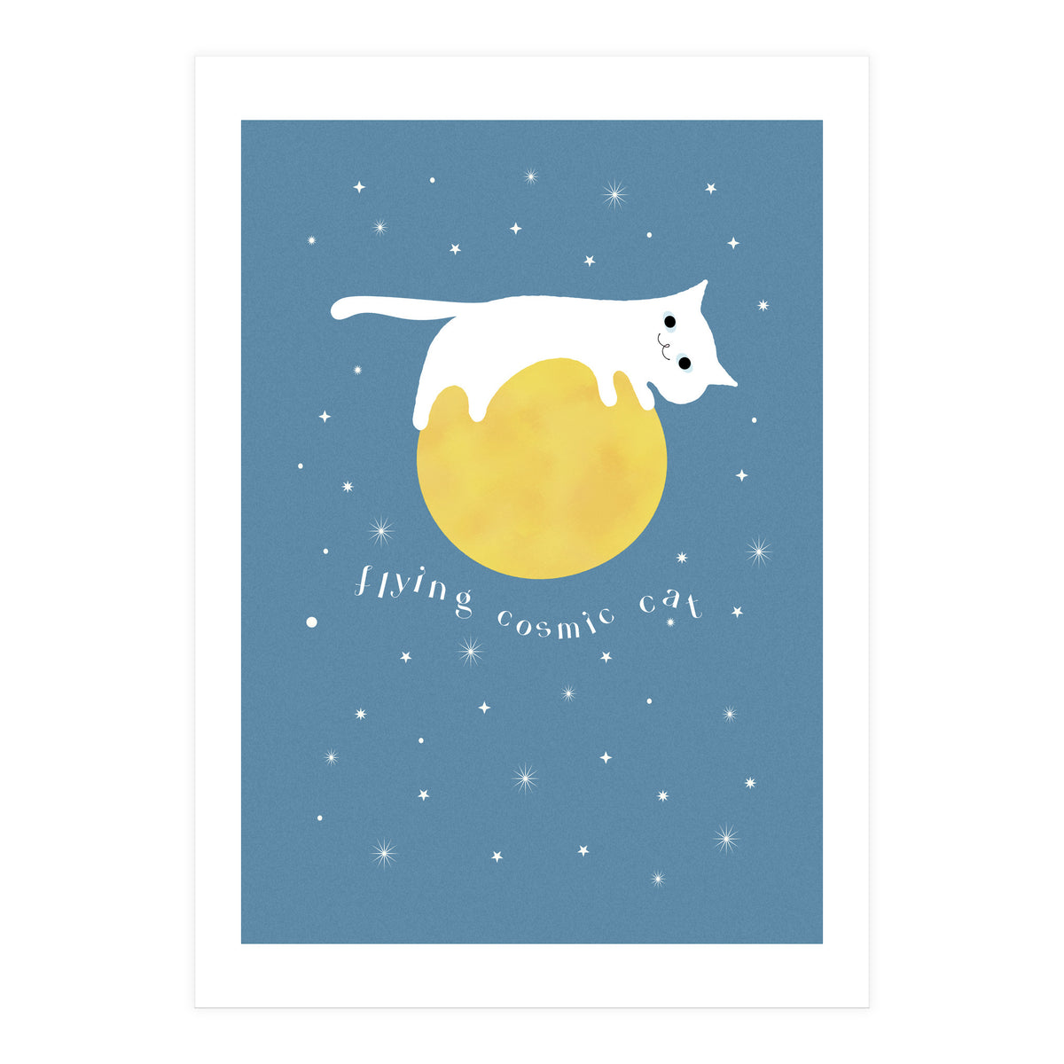 Flying cosmic cat (Print Only)