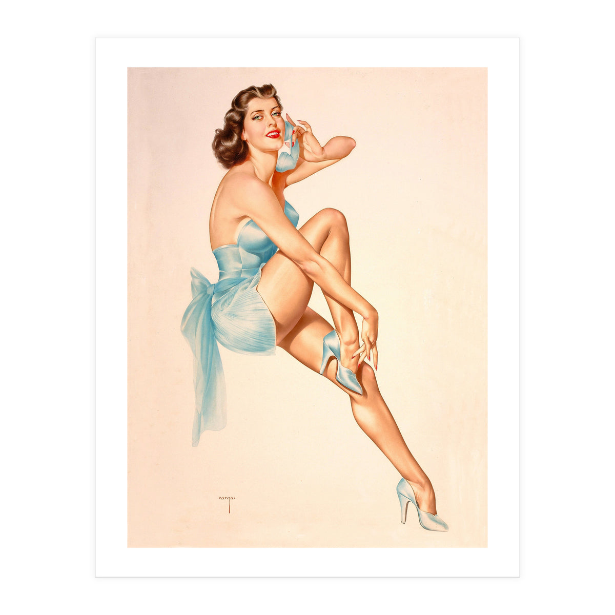 Beautiful Pinup Woman Posing In Ballerina Costume (Print Only)