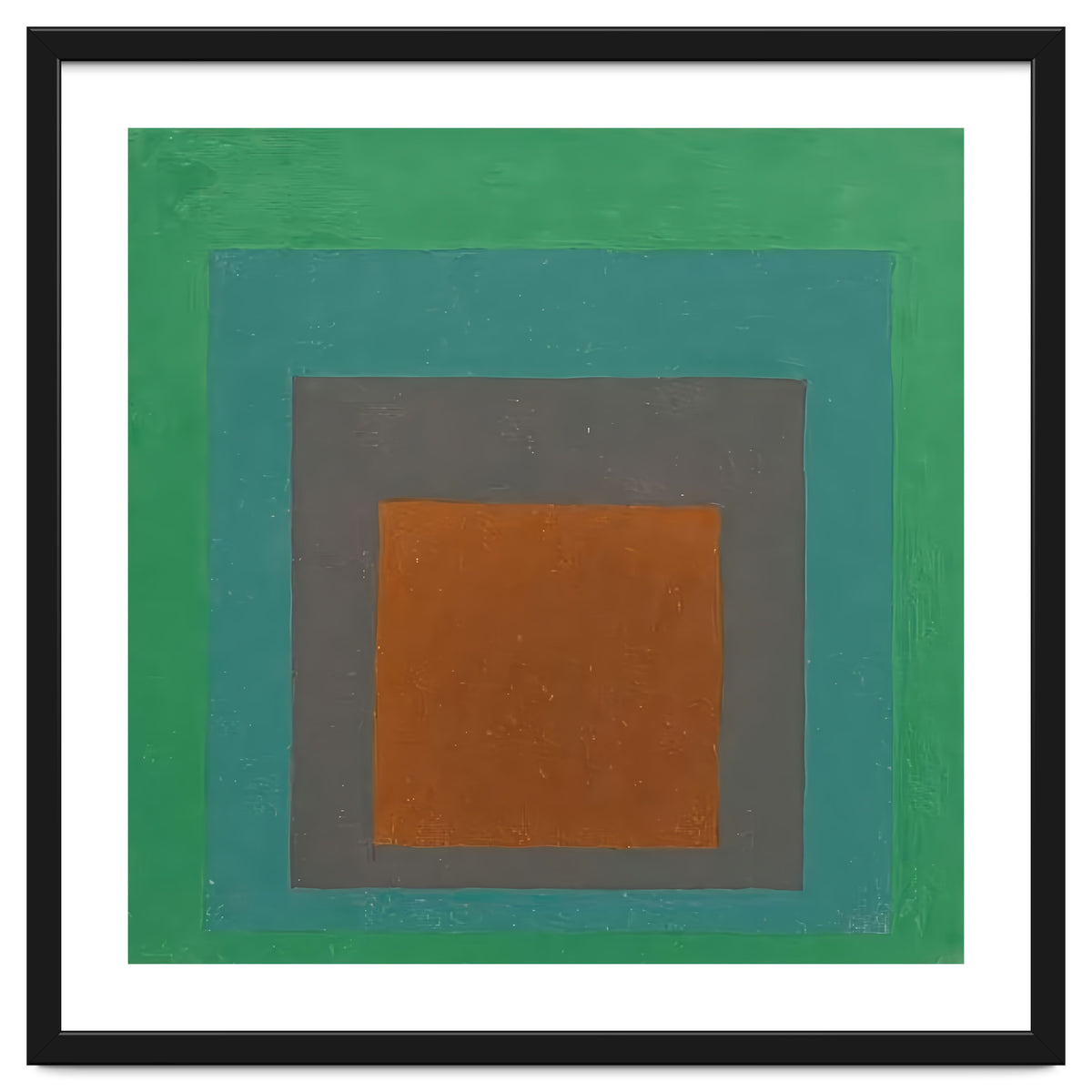 JOSEF ALBERS - HOMAGE TO THE SQUARE GREY BROWN GREEN