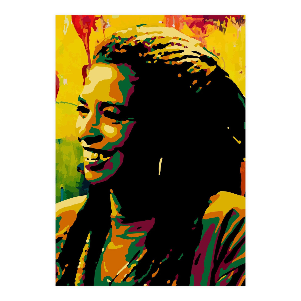 Angela Davis Colorful abstract Art (Print Only)