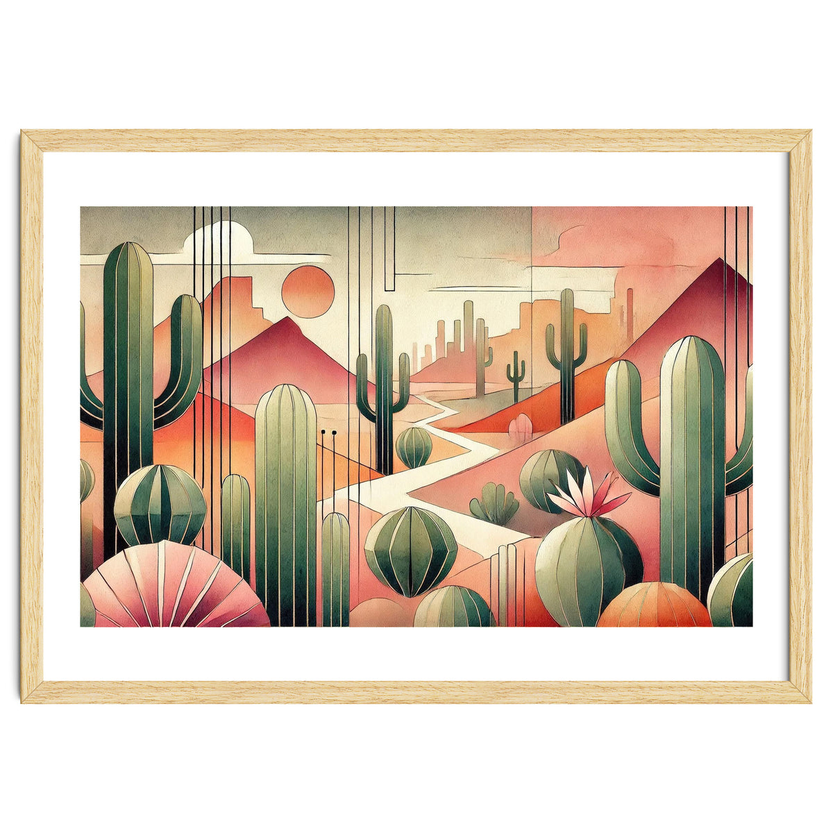 Art Deco Desert Cacti