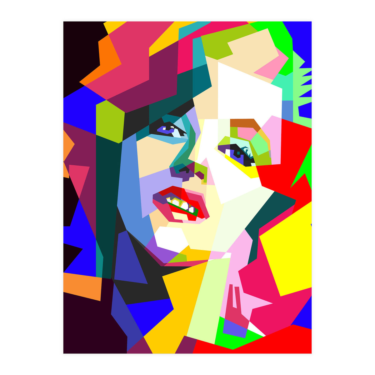 Hollywood Actress Monroe Pop Art WPAP Illustration (Print Only)