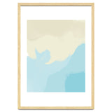 Mellow, Abstract Powder Blue Pastel Pearl Painting, Modern Simple Minimal Waves thumbnail