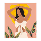 Fold Up The Sun & Take It Wherever You Go, Bohemian Woman Self Love Self Care Pastel , Plant Lady Tropical Boho Contemporary (Print Only) thumbnail