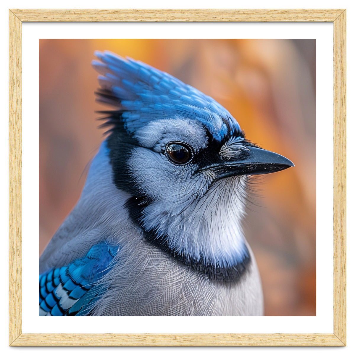 Blue Jay Bird Close Up Detailed Portrait
