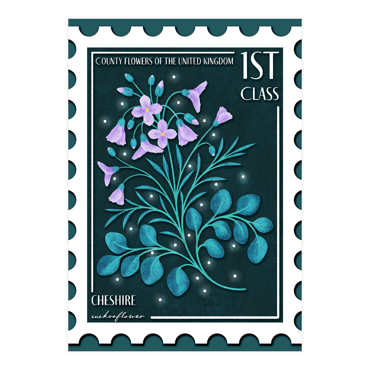 The Cheshire Cuckooflower Postage Stamp (Print Only)