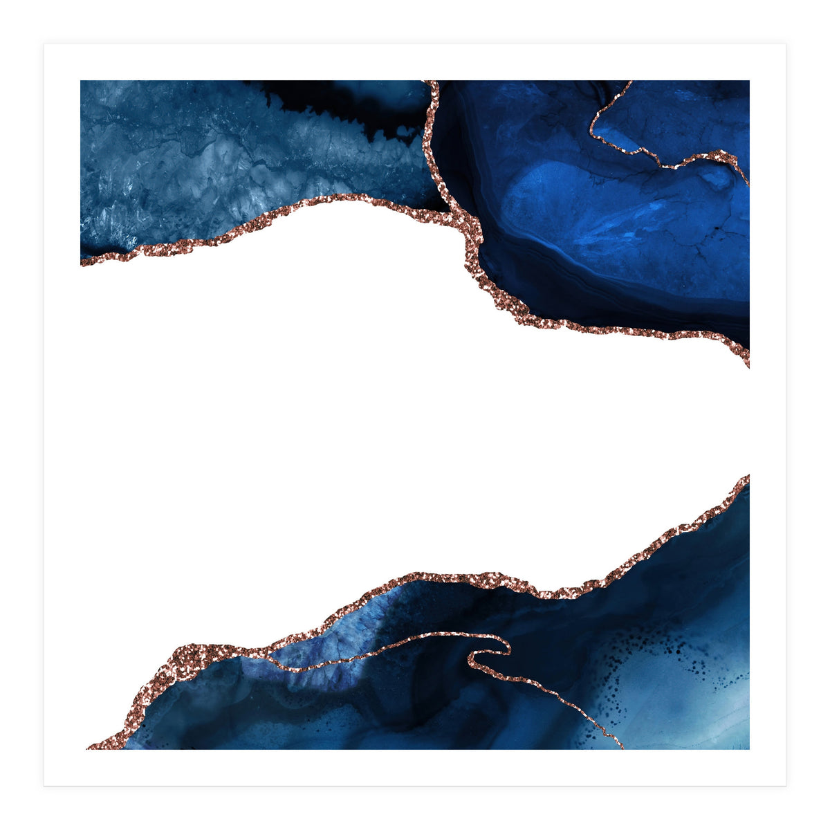 Navy & Rose Gold Agate Texture 25 (Print Only)