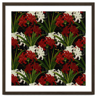 Red and White Spider Lily Flower Print Elegant Botanical Japanese Inspired Floral Artwork