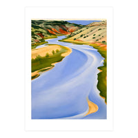 Georgia O’Keeffe – Chama River, Ghost Ranch (1937) | Serene Southwestern Landscape in Bold Modernist Forms (Print Only)