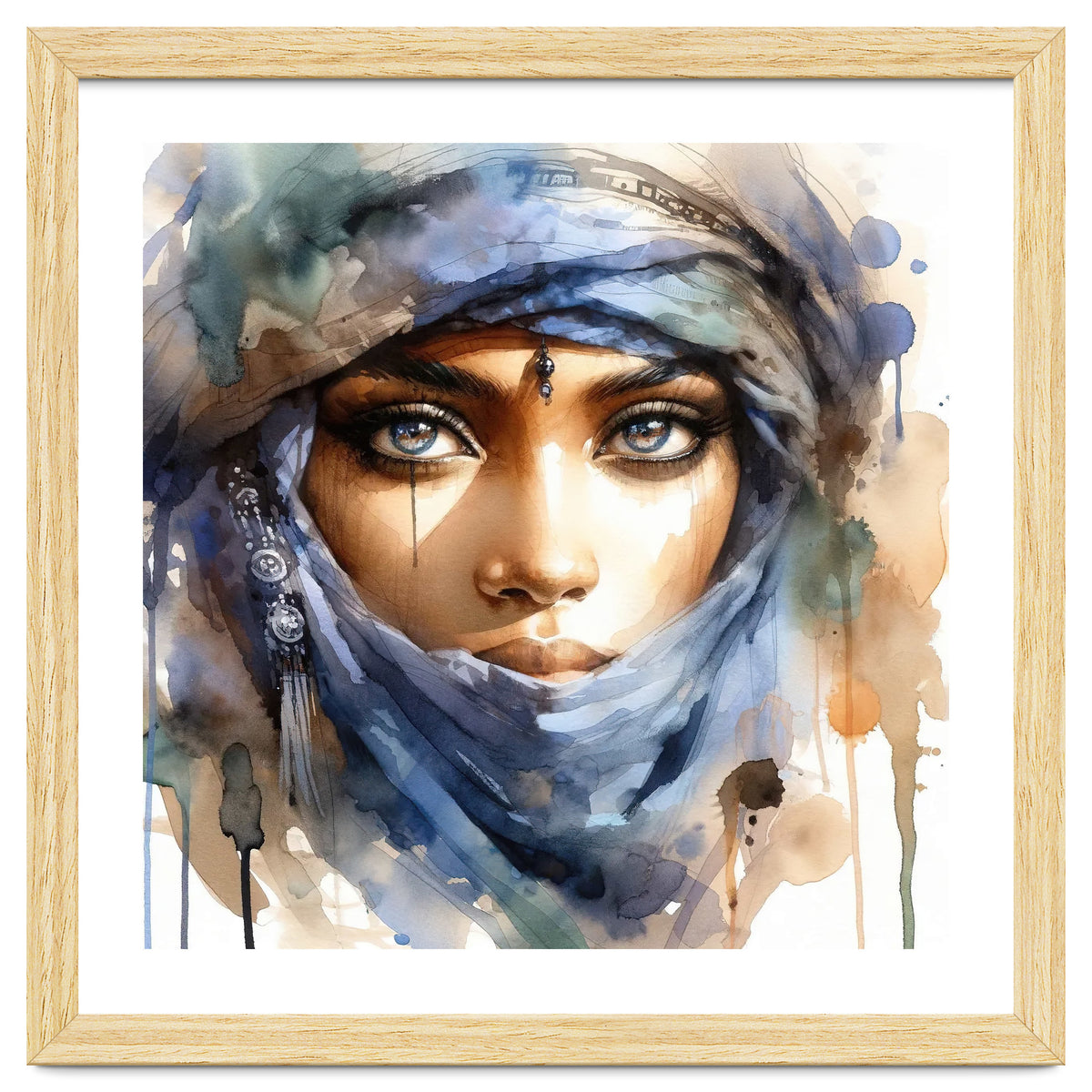 Blue Veil Tuareg Woman Portrait