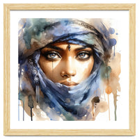Blue Veil Tuareg Woman Portrait