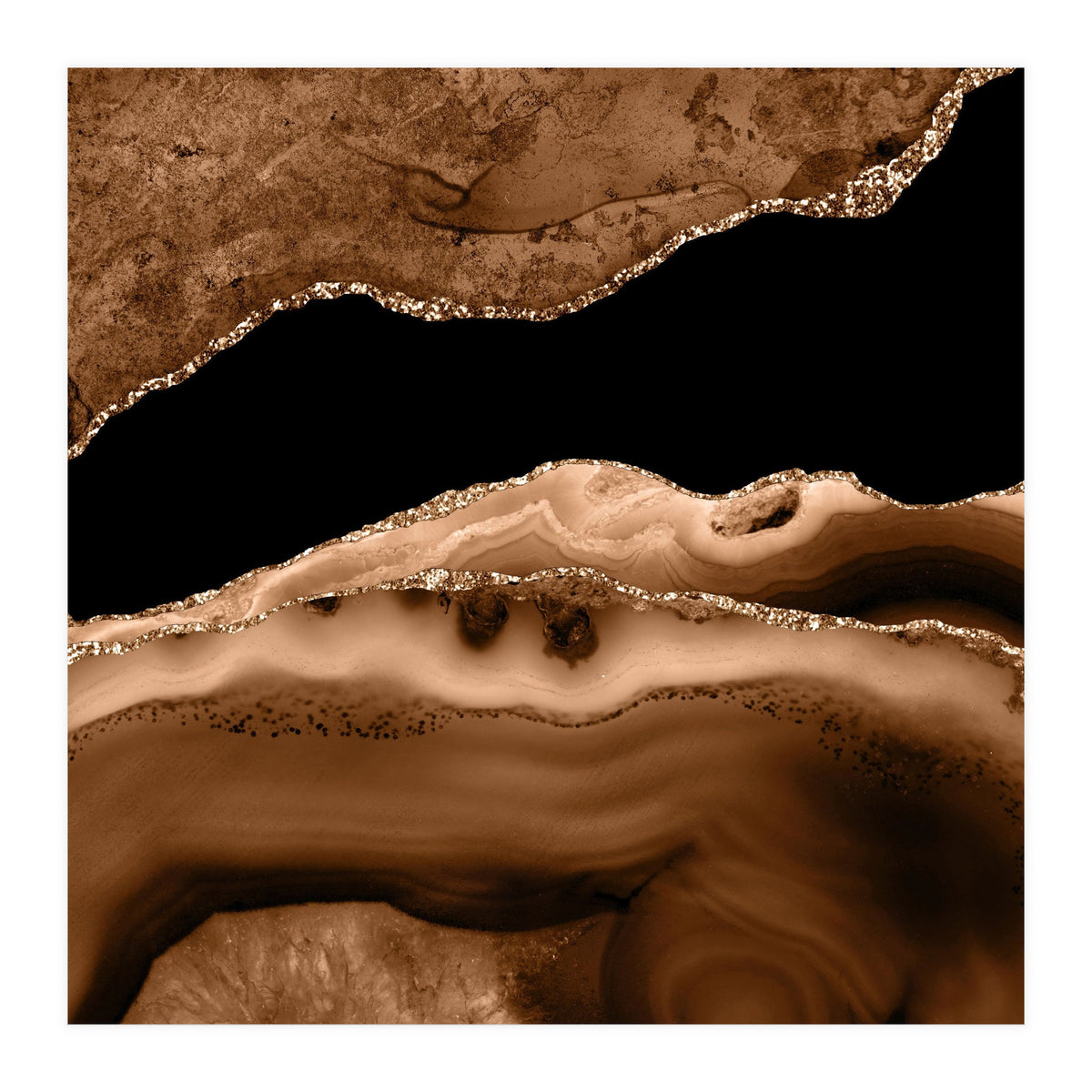 Brown & Gold Agate Texture 13 (Print Only)