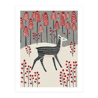 Fawn in a Winter Landscape (Print Only)