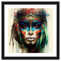 Turquoise Warrior Woman Portrait