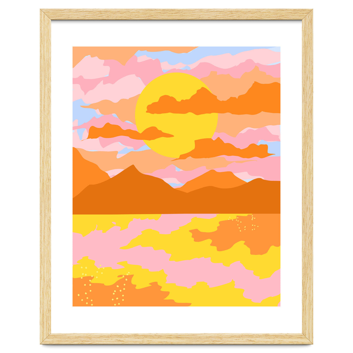 Colors Of The Sky, Sunset Sunrise Nature Landscape Illustration, Travel Adventure Bohemian Colorful