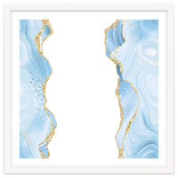 Blue & Gold Glitter Agate Texture 08