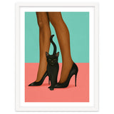 Woman In Heels With Black Cat thumbnail