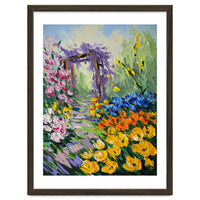 Sun-Drenched Garden Pergola Oil Painting
