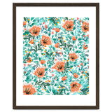 Tangerine Dreams, Orange & Mint Botanical Jungle Watercolor Painting, Colorful Plants Floral Summer thumbnail