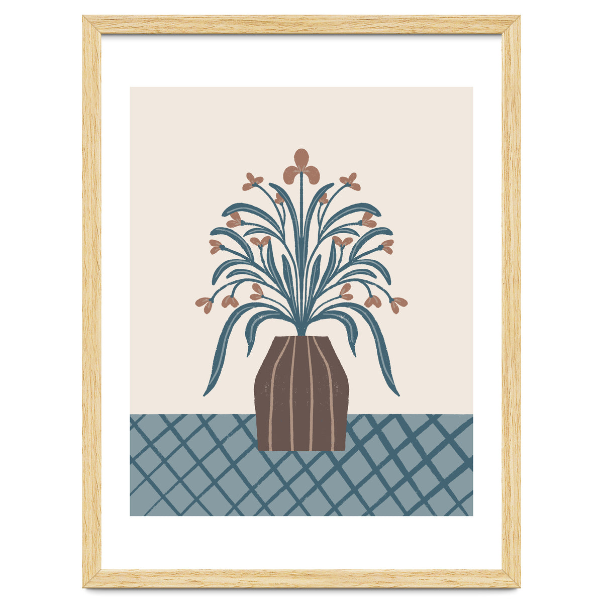 Earthy Modern Vase with Florals