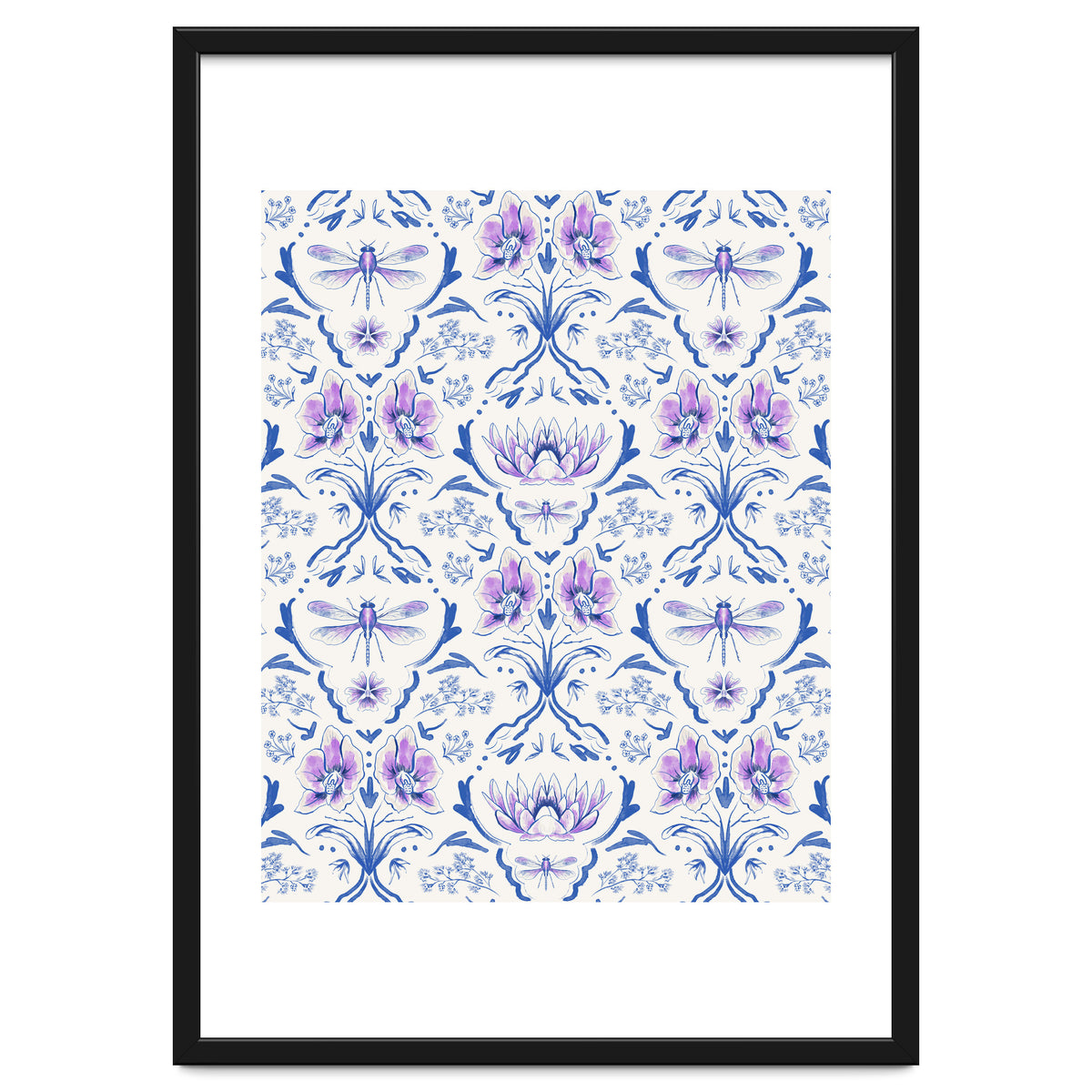Bohemian Garden Blue Pattern