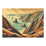 Vintage Cliffside Serenity Poster (Print Only) thumbnail