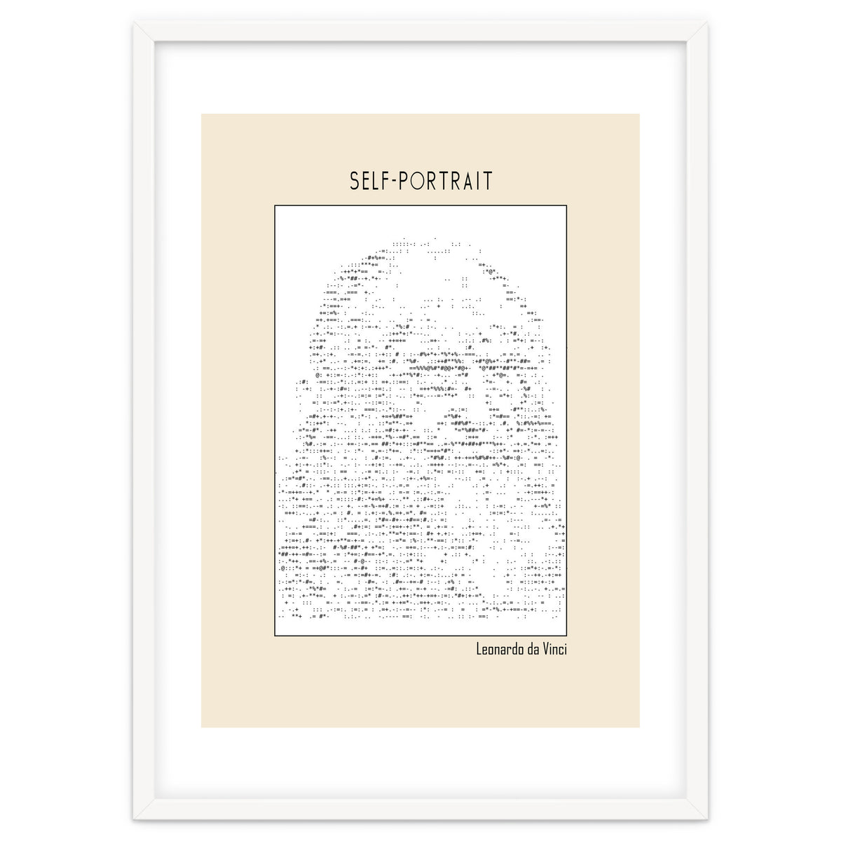 Self Portrait – Leonardo Da Vinci (ascii Art)