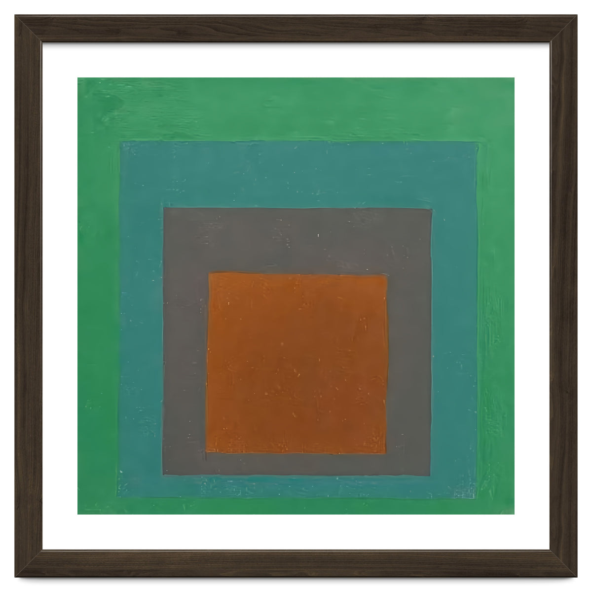 JOSEF ALBERS - HOMAGE TO THE SQUARE GREY BROWN GREEN
