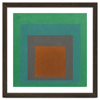 JOSEF ALBERS - HOMAGE TO THE SQUARE GREY BROWN GREEN