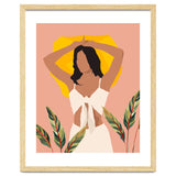 Fold Up The Sun & Take It Wherever You Go, Bohemian Woman Self Love Self Care Pastel , Plant Lady Tropical Boho Contemporary thumbnail