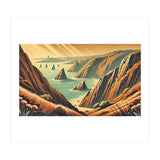 Vintage Cliffside Serenity Poster (Print Only) thumbnail
