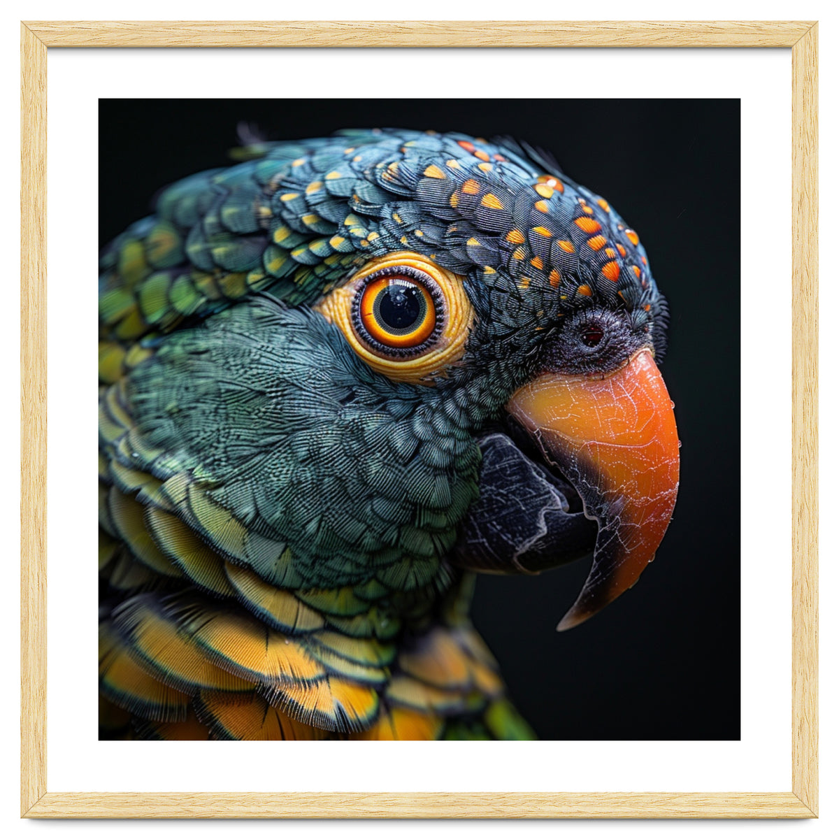 Close Up Of A Colorful Parrot's Face