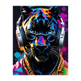 Panther In Headphones And Glasses (Print Only) thumbnail