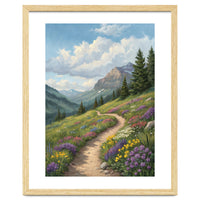 Serene Alpine Path Through Summer Wildflowers
