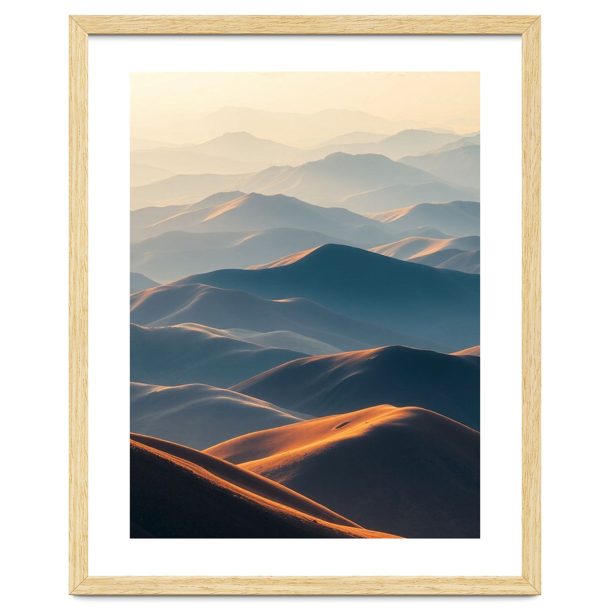 Misty Desert Mountain Range Art