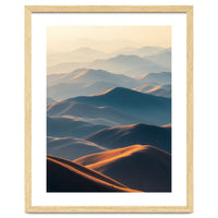 Misty Desert Mountain Range Art