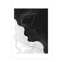 Abstract Black And White Wavy Lines Flowing  (Print Only)