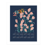 calendar 2025 Linocut flowers blue (Print Only) thumbnail