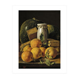 Luis Egidio Meléndez / 'Still Life of Oranges, Watermelon, a Pot, and Boxes of Cake', ca.  1760. (Print Only) thumbnail
