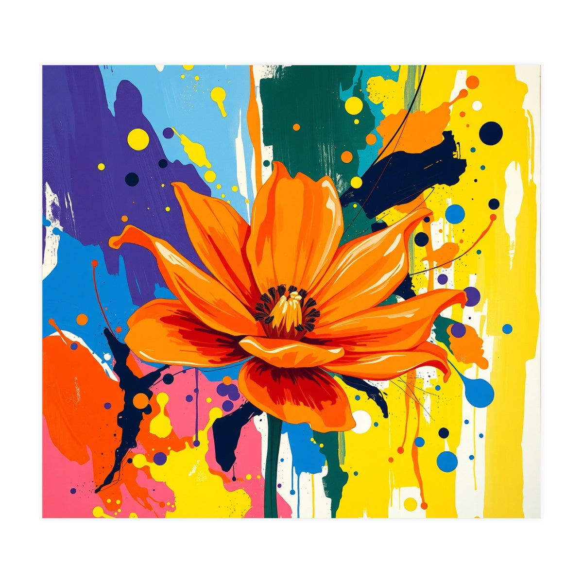 Modern Vibrant Flower (Print Only)