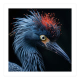 Blue Heron Bird Head With Orange Crown  (Print Only) thumbnail