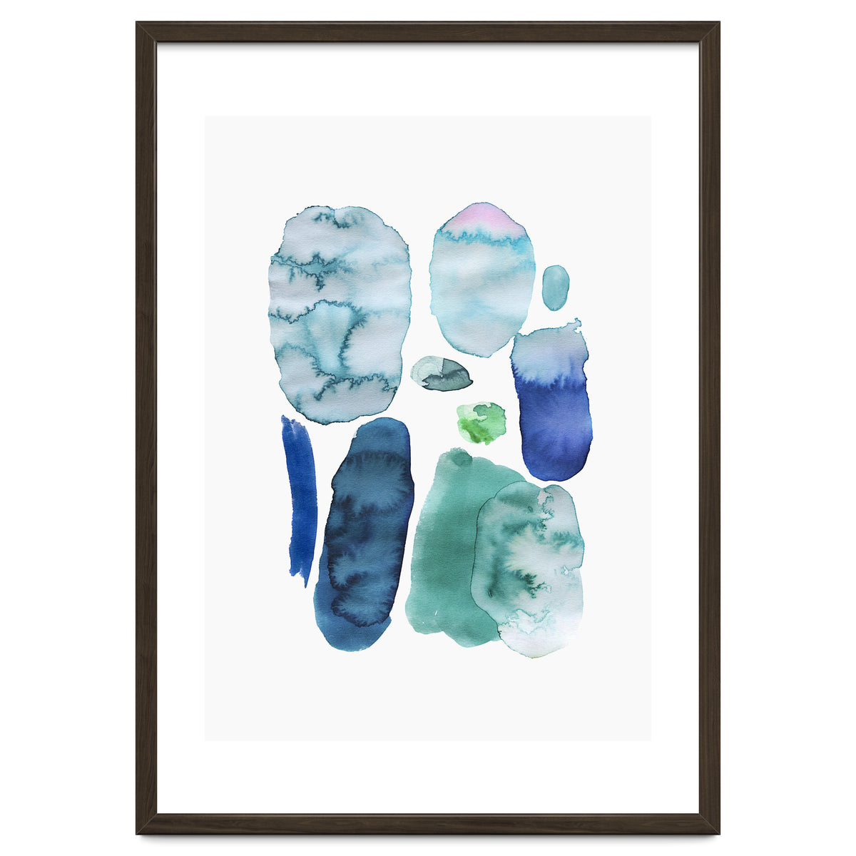 Watercolor Aqua Abstract Spots II