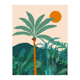 Palm Vibes, Tropical Vintage Botanical Nature, Illustration Mountains Landscape Adventure, Pastel Plants Wild Jungle Boho Forest (Print Only) thumbnail