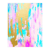 Meraki, Abstract Gold Painting, Colorful Graphic Design, Golden Pink Blue Eclectic Luxe Illustration (Print Only) thumbnail