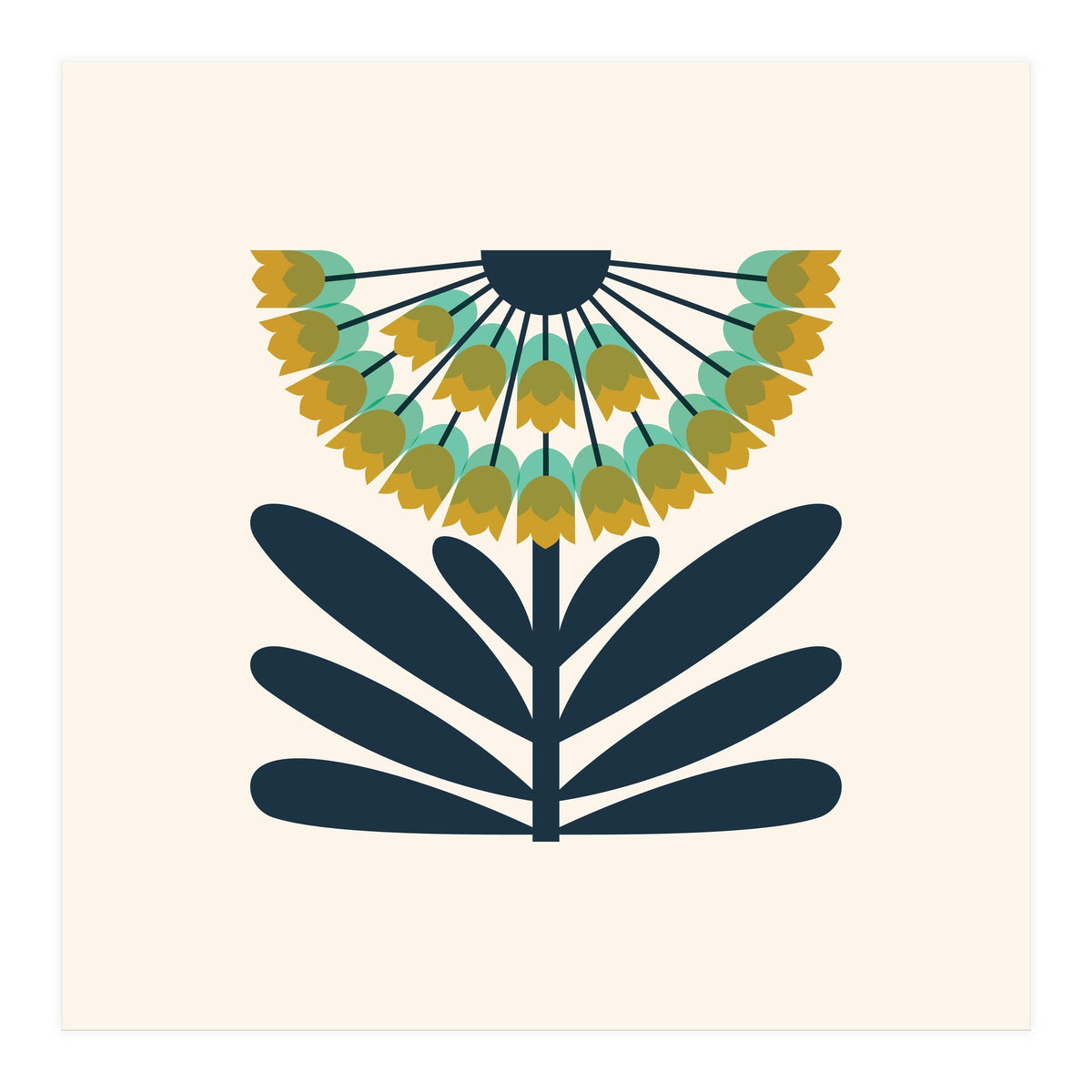 Green Retro Allium (Print Only)